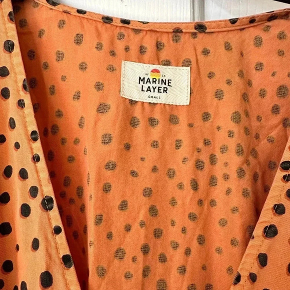 Marine Layer Orange Polka Dot Mini Dress - Picture 3 of 5